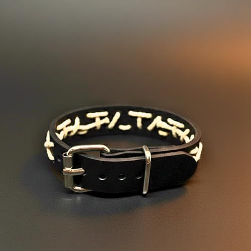Image of THE MEN THING REBEL STITCH - 18mm Genuine Leather Adjustable Bracelet for Men & Boys (9 inch)