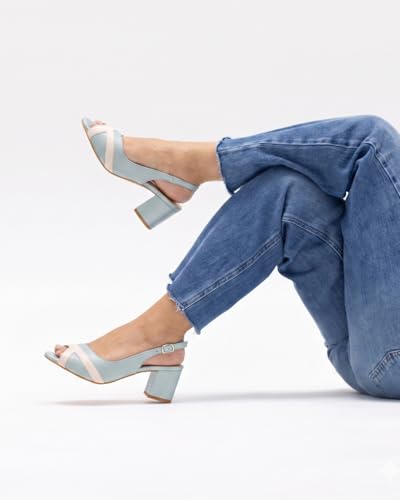 Image of OCEEDEE Alice Women's 2.5 Inches Peep Toe Heel with Adjustable Buckle Slingback | Comfortable for Casual, Office & Semi-Formal Wear