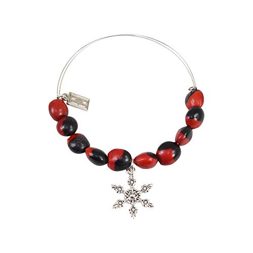 Image of EVELYN BROOKS Adjustable Bangle Bracelet (Multiple Charm Styles) for Women-w /Meaningful Good Luck Seed Beads - Handmade Jewelry | Great Gifts for Teen Girl Gifts & Great Addition to Girls Jewelry