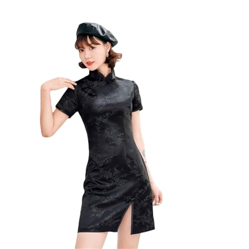 Robe courte style chinois légère et fluide contre la chaleur
