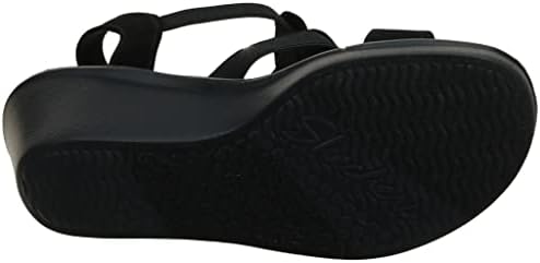 Skechers Women's Wedge Sandal, Black/Black, 11 | Image 4