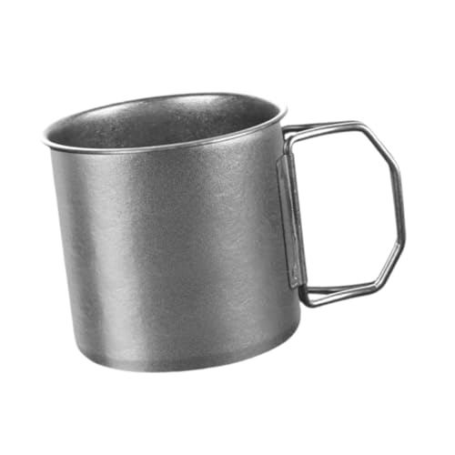 kowaku Camping Cup with Foldable Handles Stainless Steel Drinking Cup Water Cup Drinkware for Hiking Travel Touring Picnic Trekking