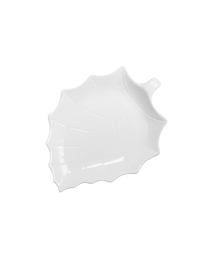 BRANDANI Vassoietto da portata Antipasti Foglia Pioppo 51550 Porcellana Bianca 23x17cm