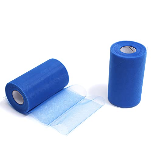 ZADAWERK® Tulle - 15 cm x 45 m - bleu roi - 1 rouleau - tissu décoration mariage Cover