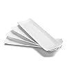 DOWAN 14" Sushi Plate Set of 4 - Long Rectangle Plates and Cracker Trays for Serving - White Ceramic Platters for Party and Entertaining - Dishwasher & Oven Safe