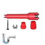 Dreuhuing Multifunktionaler Spülen-Schlüssel | 8 In 1 Mit Austauschbaren Aufsätzen,Unterbau Montagewerkzeug Für Sanitärarbeiten - für Innen und Außen Badezimmer Küche Büro Rohr Becken Reparatur