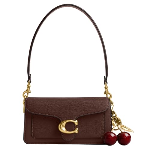 Coach Bolsa de ombro malhada 20, B4/Maple, B4/Bordo