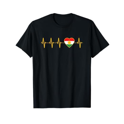 Kurdische Heartbeat I Love Kurdistan Heartbeat Flagge T-Shirt