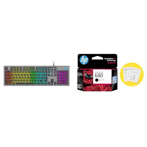 Image of HP K500F Backlit Membrane Wired Gaming Keyboard with Mixed Color Lighting, Metal Panel with Logo Lig
