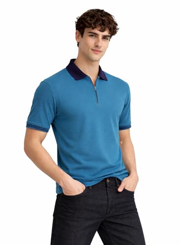 Image of Mens Premium Cotton Polo T-Shirt | 220 GSM Soft Fabric | Casual Stylish Look | Zipper Polo Design Snow White Polo T Shirt | Polo Tshirt for All-Day Wear