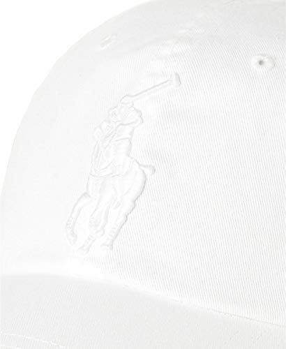 Image of POLO RALPH LAUREN Men`s Leather Strap Embroidered Chino Baseball Cap (White(6002) /White, One Size)