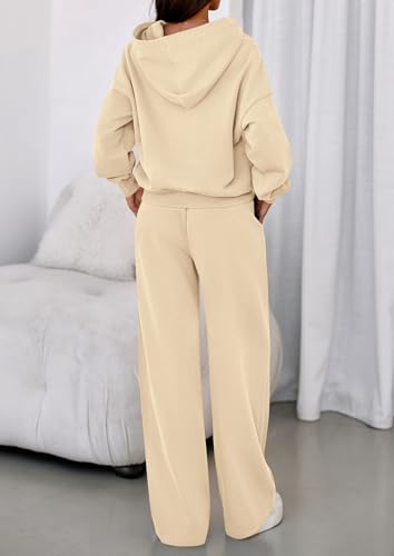 Image of PRETTYGARDEN Womens Sweatsuits 2 Piece Set 2026 Casual Winter Long Sleeve Hoodie Loose Wide Leg Sweatpants Fall Tracksuit