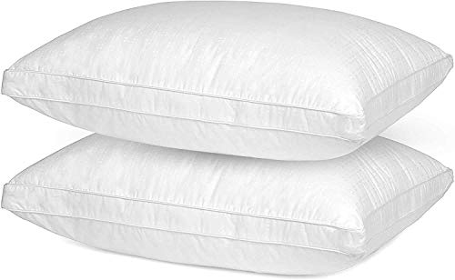 Maxi Deluxe Pillows For Sleeping - 100% Cotton Shell, Down Alternative Fiber Fill, Only Quality Fabrics Used And Breathable Cooling Bed Pillows (Standard 20X26 - 2 Pack) #TOP4