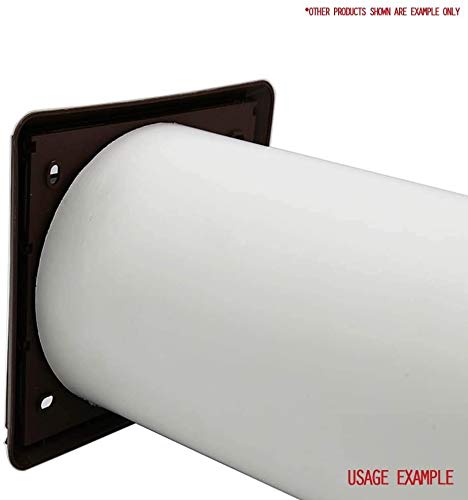 Kair Brown Louvred Wall Vent Grille 155mm External Dimension with Flyscreen and Round 100mm - 4 inch Rear Spigot - 5