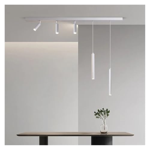 Lustre suspension LED blanc 150cm barre lumineuse moderne bar cuisine avec télécommande