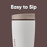 Owala SmoothSip Slider Insulated Stainless Steel Coffee Tumbler, Reusable Iced Coffee Cup, Hot Coffee Travel Mug, BPA Free 12 oz, Vanilla Bean - Image 2