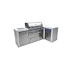 Mont Alpi MAi805 D90 44 inch 6 Burner 115000 BTU 90 Degree Corner Deluxe Stainless Steel Gas Outdoor Kitchen Barbecue Island Grill Infrared Side Burner Granite Countertops Storage Drawers