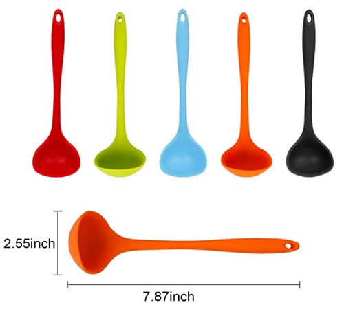 Set De 5 Louches En Silicone Alimentaire - 21cm Sans BPA Pour Cuisine