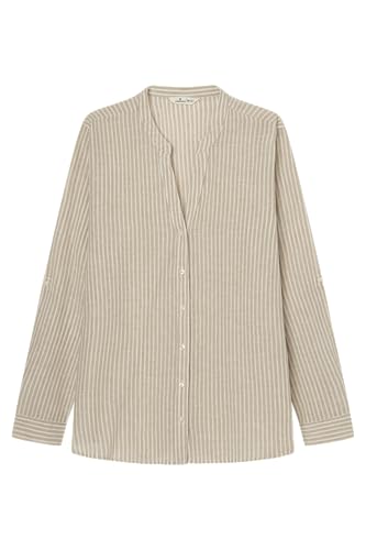 Springfield 6.T.Camisa Lino Cuello Mao Camisa, Print Toasted, 38 Women's