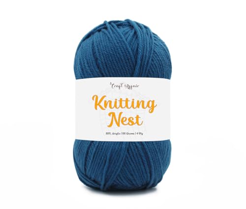 Image of Craft Affair | Knitting Nest Acrylic Yarn (200 Meter, 100 Grams, 2mm) / Woolen Yarn /Acrylic Yarn for Knitting and Crocheting-Peacock