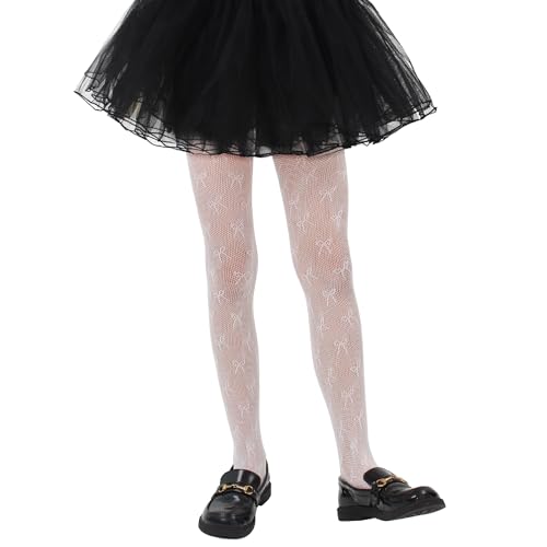 Image of Girls Lace Fishnet Tights Toddler Sheer Patterned Stockings Hollow Dance Pantyhose for Kids Halloween Tights