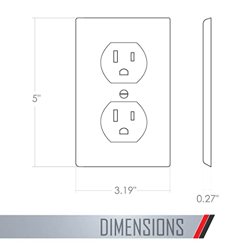 Taymac 2520W Masque White 1-Gang Duplex Jumbo Electrical Outlet Cover Wall Plate 1-Pack, Replaces Old Wall Plate For Electric Outlet, Home Improvement Essential #TOP2