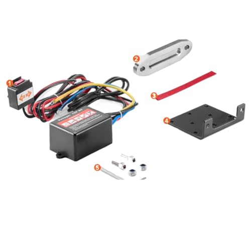 Winch 3500lbs con cuerda sintética de 39 pies y mando alámbrico miniatura 3