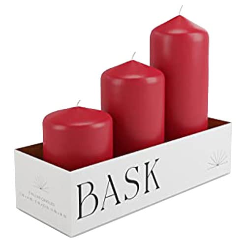 Bougies de cire rouge Bask Candles pour ambiance zen et chaleureuse sans parfum