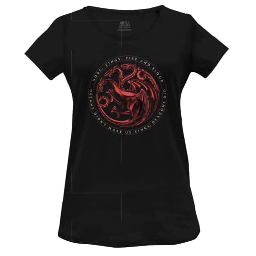 House Of the Dragon Wohoftdts014 Camiseta, Negro, M para Mujer