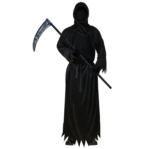 SZCXTOP Grim Reaper Costume Set for Adult Men,Scary Phantom Halloween Robe Costumes for Boys Ages 14+