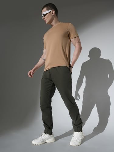 Image of Hubberholme Men Olive Regular Smart Joggers HHMWJS002 OL
