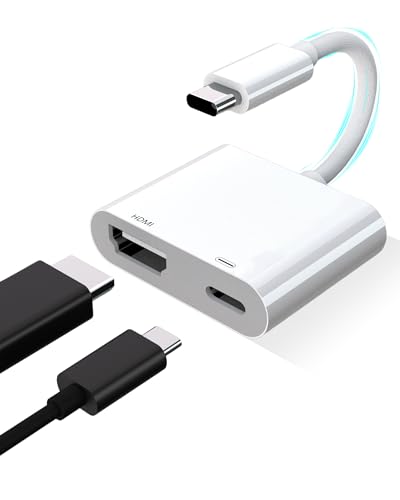 GNUADZ Adattatore USB C HDMI Senza Alimentazione Richiesta, Plug & Play Convertitore Schermo 4K con Porta di Ricarica cavo Tipo C hdmi Compatibile con Dispositivi con Porta Tipo C per Proiettore/Monit