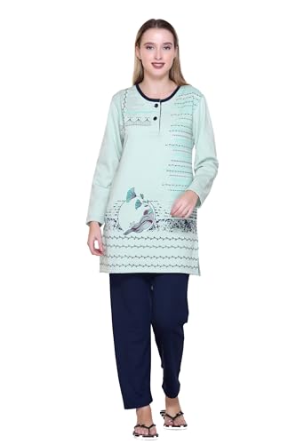 Image of Winter Wear Warm & Printed Night Suit Set of Shirt & Pyjama | Nightwear Suits for Women (NW-101)