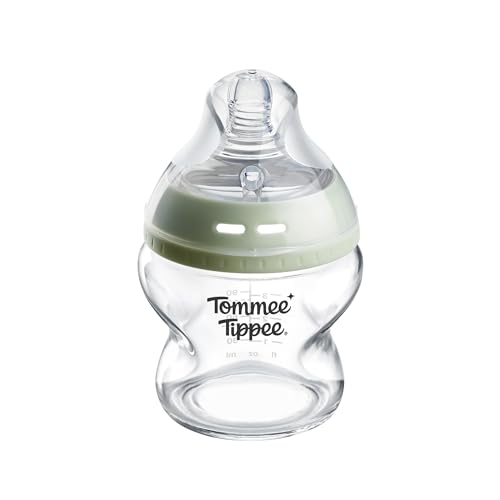Tommee Tippee Biberones, Biberón Anticólicos Natural Start, 150 ml, 0m+, pack de 1 con Flujo Extralento Tetina para un Agarre Natural, Válvula Anticólicos