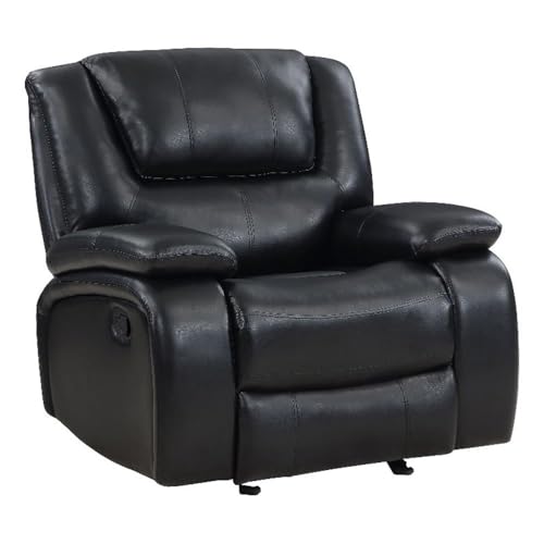Sillón reclinable manual Negro cuero sintético