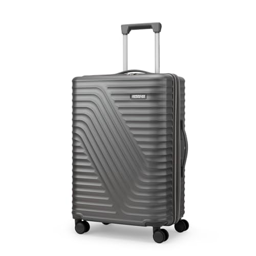 American Tourister Travix | Check-in Trolley Bag (67 cm) | 360° 8 Wheel Travel Luggage | Hard Case Polycarbonate Suitcase | Recessed Combination Lock | Grey