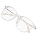 Blue Light Blocking Glasses for Women/Men, Anti Eyestrain, Computer Reading, TV Glasses, Stylish Oval Frame, Anti Glare (Clear, +4.75 Magnification)