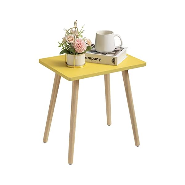 FORAOFUR Side Table, Small End Table Accent Table Living Room Bedroom Balcony Office, Modern Side Table Bedside Table Home Decor, Easy Assembly, (Yellow, 15.75D x 11.8W x 16.54H in)