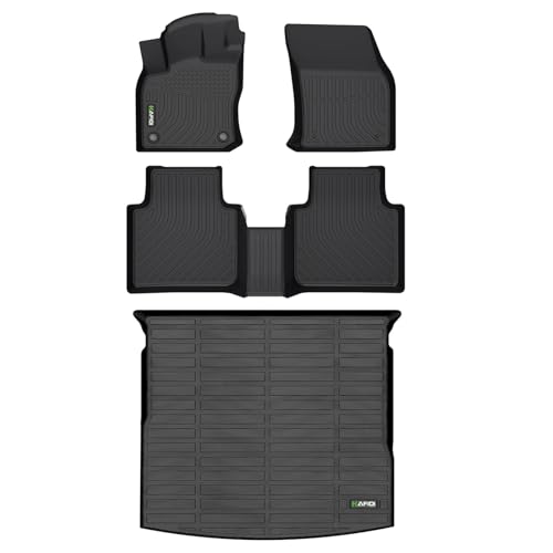 Image of HAFIDI All Weather Floor Mats & Cargo Liner Set Fit for 2018-2024 Volkswagen Tiguan Car Mats TPE Anti-Slip Automotive Full Set Floor Liners Custom VW Tiguan Accessories - Black