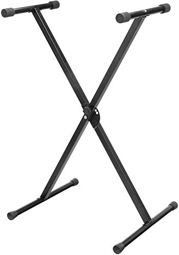 ROCKSTAR MUSIC - Soporte de Teclado y Piano 900520 Patas Perfil Simple, Ajustable en Altura y Gomas Antideslizantes Mayor Estabilidad