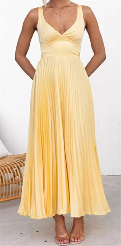 Image of Recious Womens Sexy Sleeveless Deep V Neck Satin Pleated Ruffles Bodycon Party Clubwear Dress