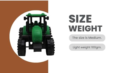 Image of Friction Powered Farm Tractor Toy for Kids Toddlers Boys Girls | Pull Back Medium Tractor Engine Vehicle Toy | Green Agriculture Tractor Toy Age 3+ | BIS Certified | Made in India | NeoKiddo (Green)
