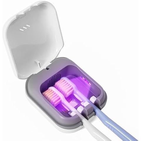 Hipykat Toothbrush Sanitizeri Case with U V-C Lights, Dryer Heating, Fan Drying - Rechargeable Portable Toothbrush Cover, Hook Wall Mount Sterilizeri Box for Home, Travel & Fits All Toothbrushes Cover