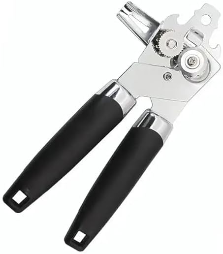 NAVA PAVA 2in1 Munual Multi Functional Tin Can Opener with Bottle Opener Stainless Steel with Anti Flip Grip Heavy Duty Kitchen Household (Can Opener 1pc)