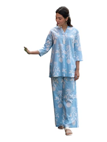 Image of Yashika Women's Cotton Blend Trendy Regular Fit Solid Printed Kurti with Stright Bottom |Kurti Set for Women