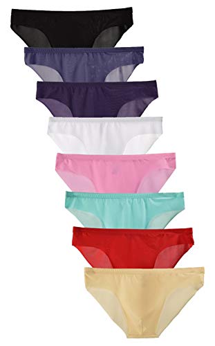 Men's Ice Silk Briefs Half Transparent U Convex Underwear