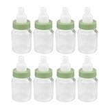 Baby Shower Favor - 36 Pack Mini Milk Bottle Party Favor Gift Bag Boxes 1.5' x 3.5' - Baby Shower Candy Jar (Sage Green)