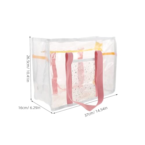 Sosoport Transparent Storage Bag Beach Bag for Women Zippered Toiletry Bag Travel Pouch Foldable Small Travel2