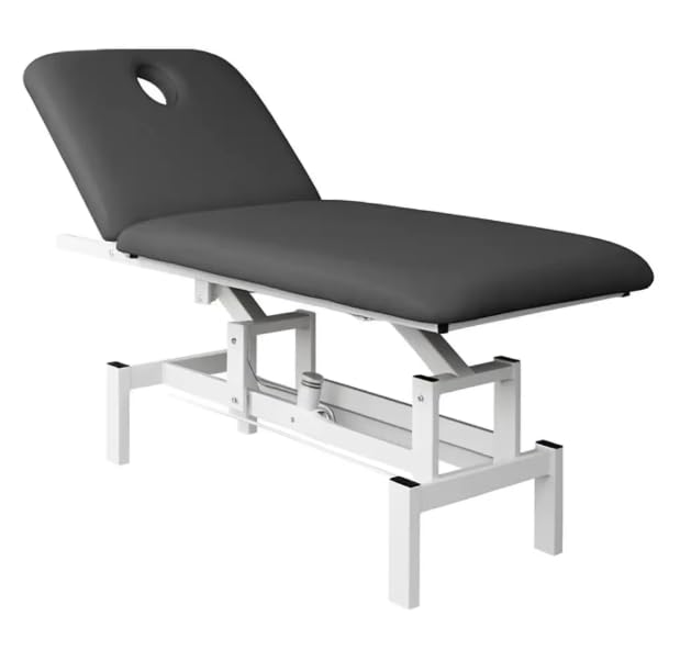 PLUS SANTE – Table d’Examen électrique FOBIA 2 Plans, Hauteur réglable par Moteur, Dossier inclinable, revêtement PU Facile à Nettoyer (Gris, 65 cm...