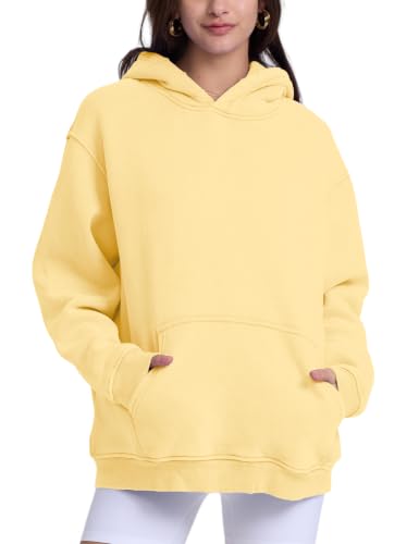 Image of FAIABLE Womens Oversized Acid Wash Hoodie Unisex Heavyweight Fleece Cotton Hoodies Vintage Washed Sweatshirt for Women